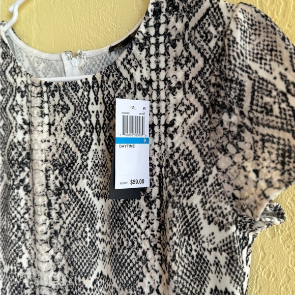 City Studio Black and Cream Snake Print Mini Dress - Picture 2 of 8